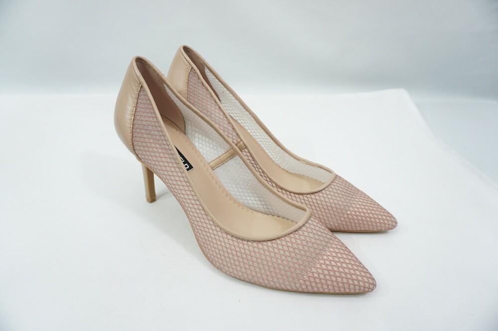 Karl Lagerfeld Paris NOS Rani Nude Mesh/Leather High Heels/Pumps